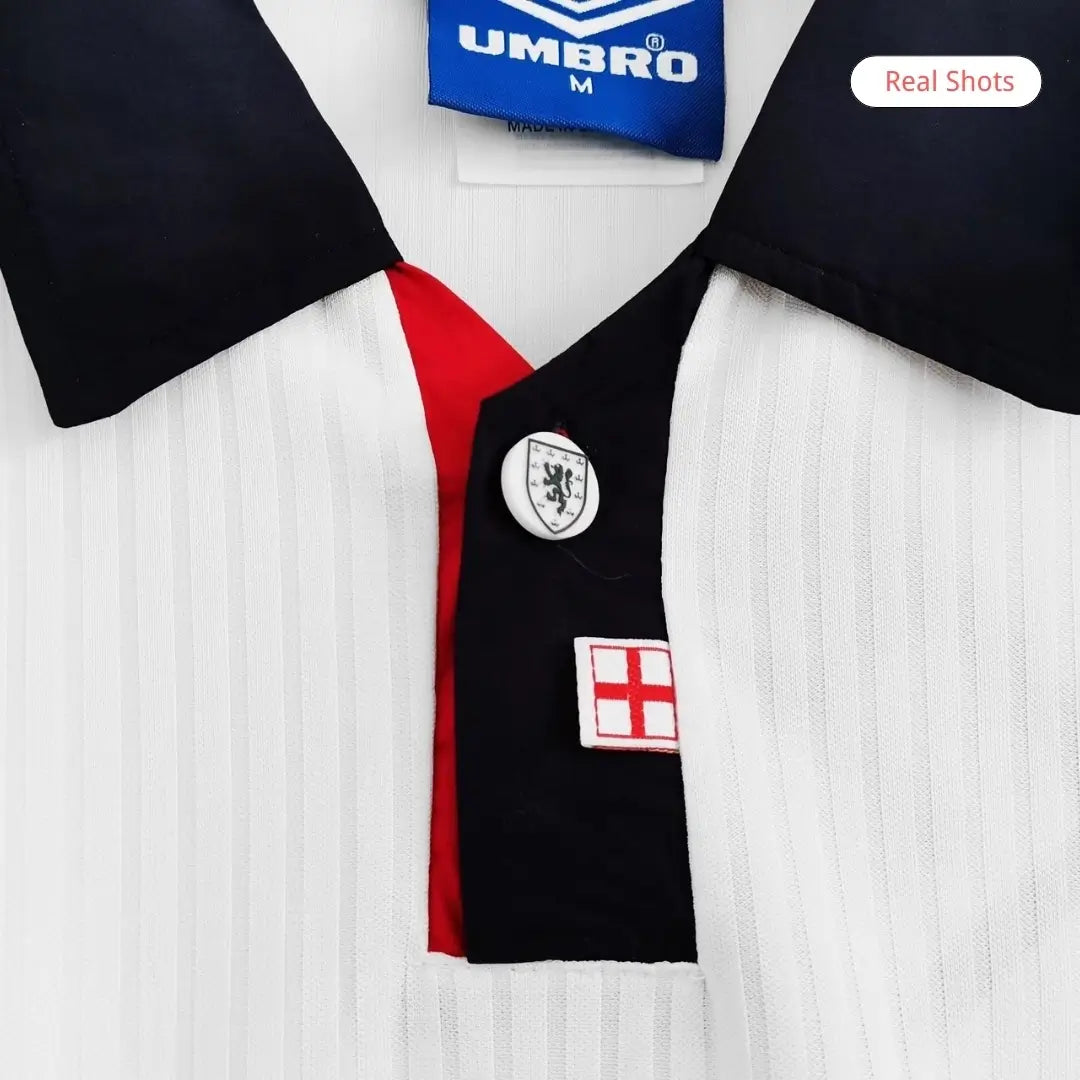 England 1998 Home Long Sleeve Retro Soccer Jersey