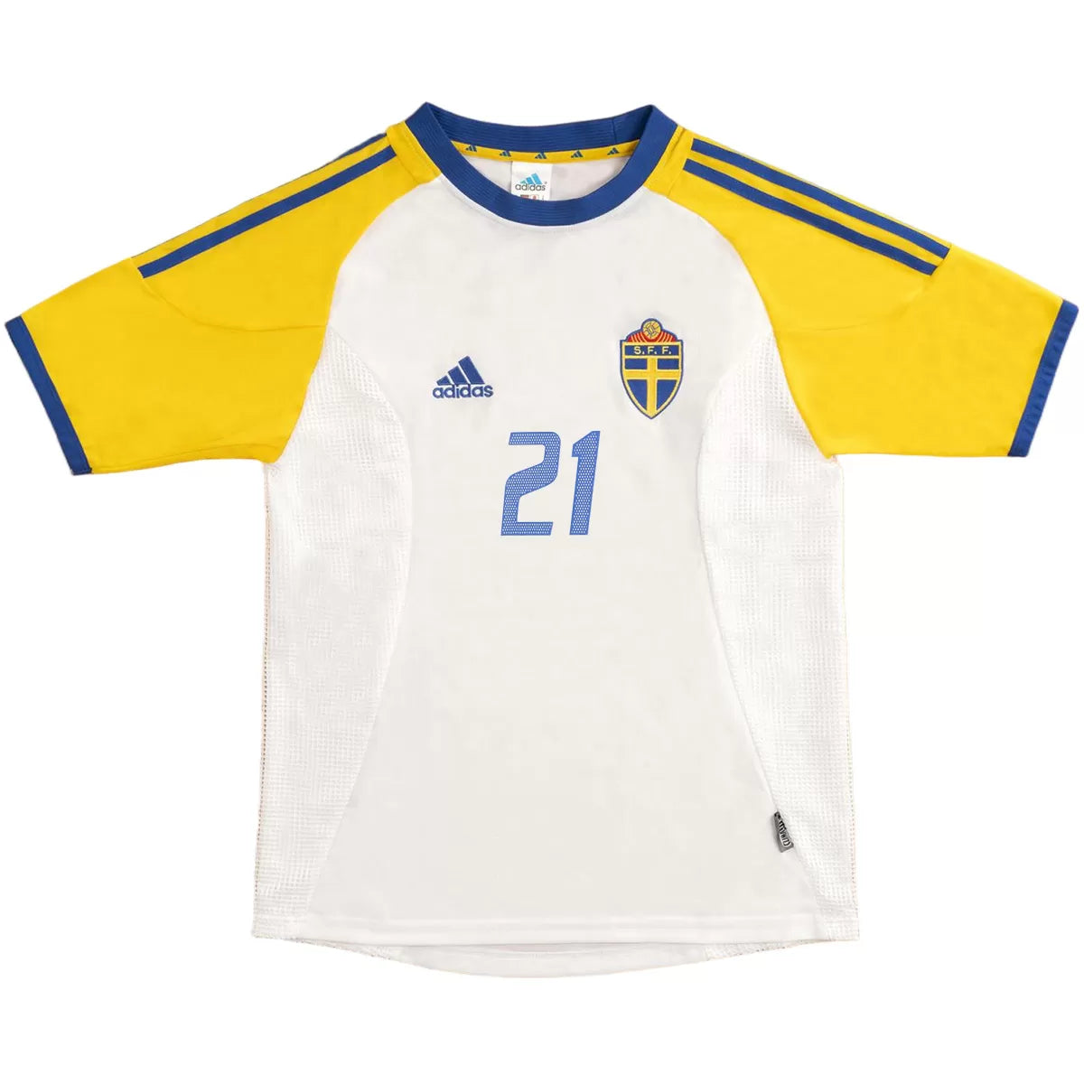 IBRAHIMOVIĆ #21 Retro Blagult uit-voetbalshirt 2002 Wereldkampioenschap