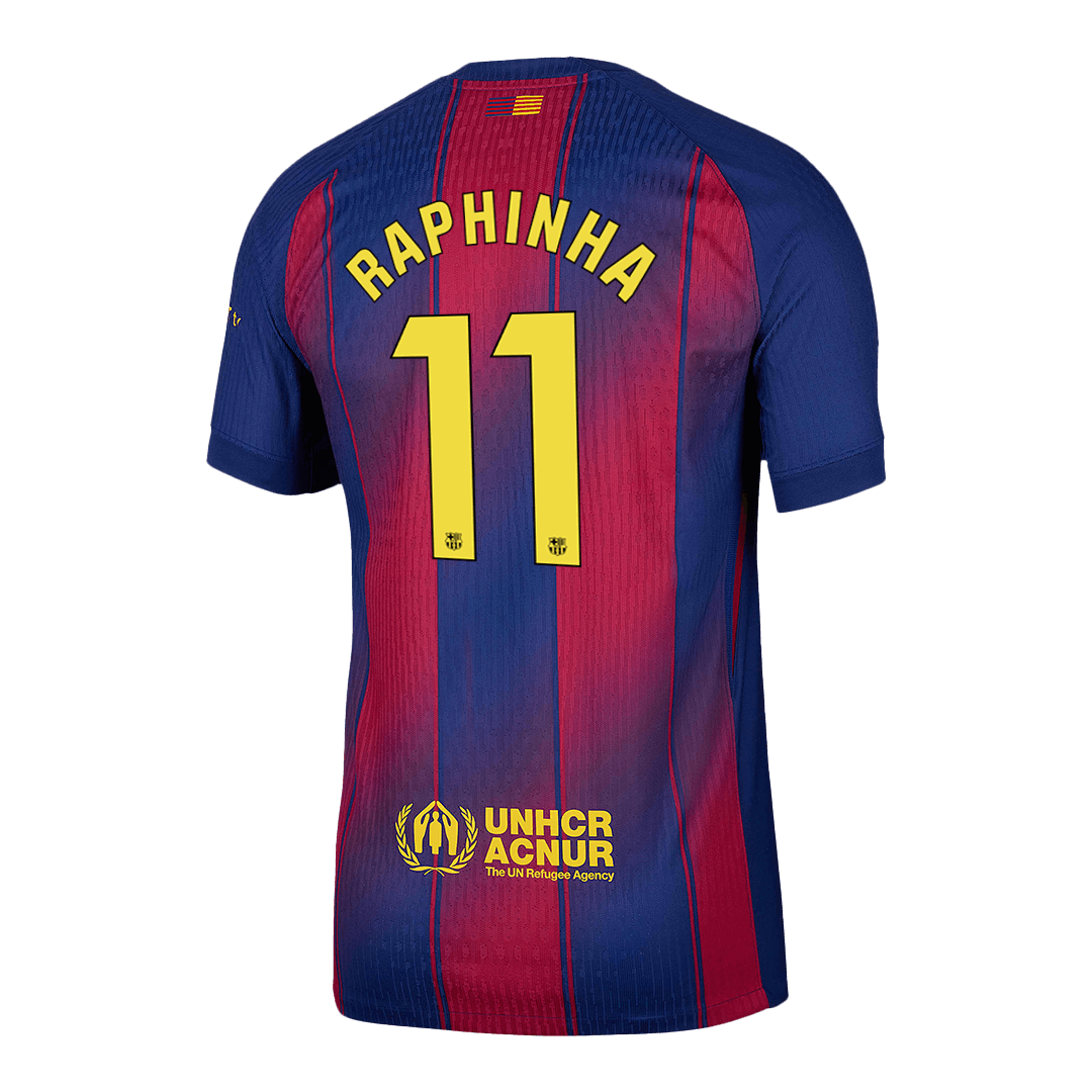 RAPHINHA #11 Barcelona Home Player Version Soccer Jersey 2025/26