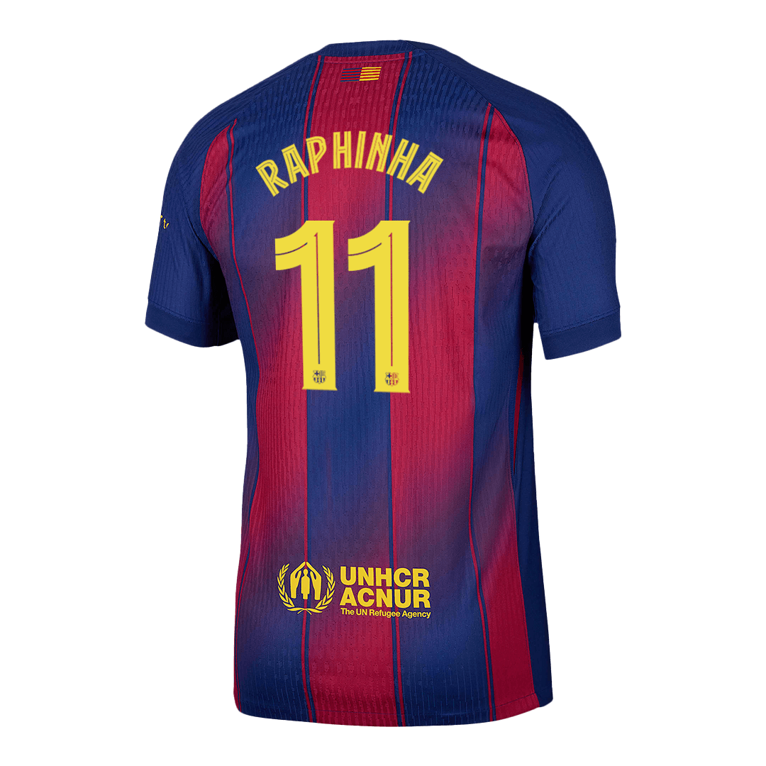 Φανέλα ποδοσφαίρου RAPHINHA #11 Barcelona εντός έδρας Player Version 2025/26 - UCL