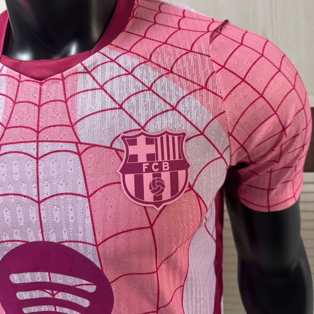 Φανέλα ποδοσφαίρου Μπαρτσελόνα Spider-Man Player Version 2026/27 Ροζ
