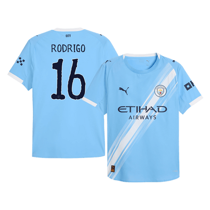 Φανέλα Manchester City 2025/26 εντός έδρας, έκδοση παίκτη, RODRIGO #16, Μπλε - Παγκόσμιο Κύπελλο Συλλόγων