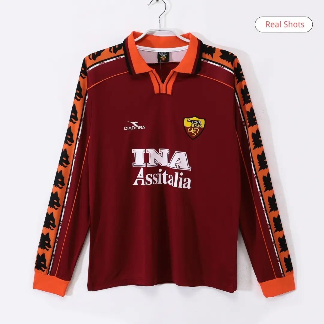 Maillot Rétro Domicile Manches Longues AS Roma 1998/99