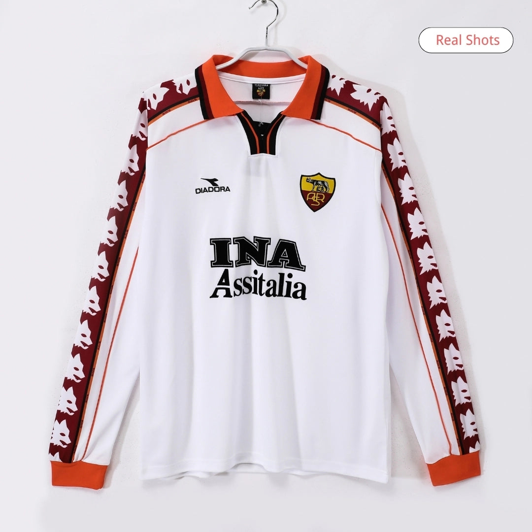 Maillot de foot rétro AS Roma 1998/99 extérieur manches longues