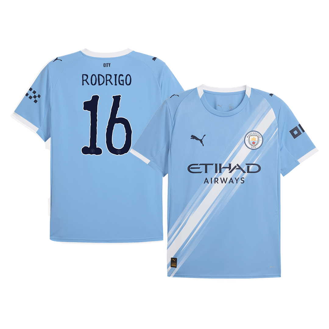 Maillot domicile de Manchester City, Rodrigo n° 16, bleu, saison 2025/26 - Coupe du Monde des Clubs