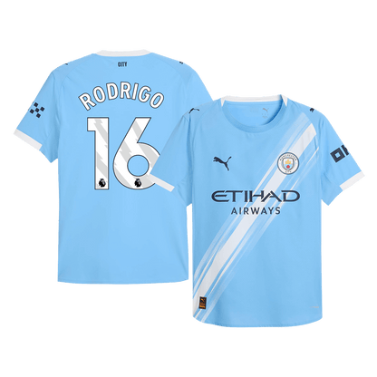 Camiseta de fútbol RODRIGO #16 Manchester City, versión jugador local, temporada 2025/26, azul