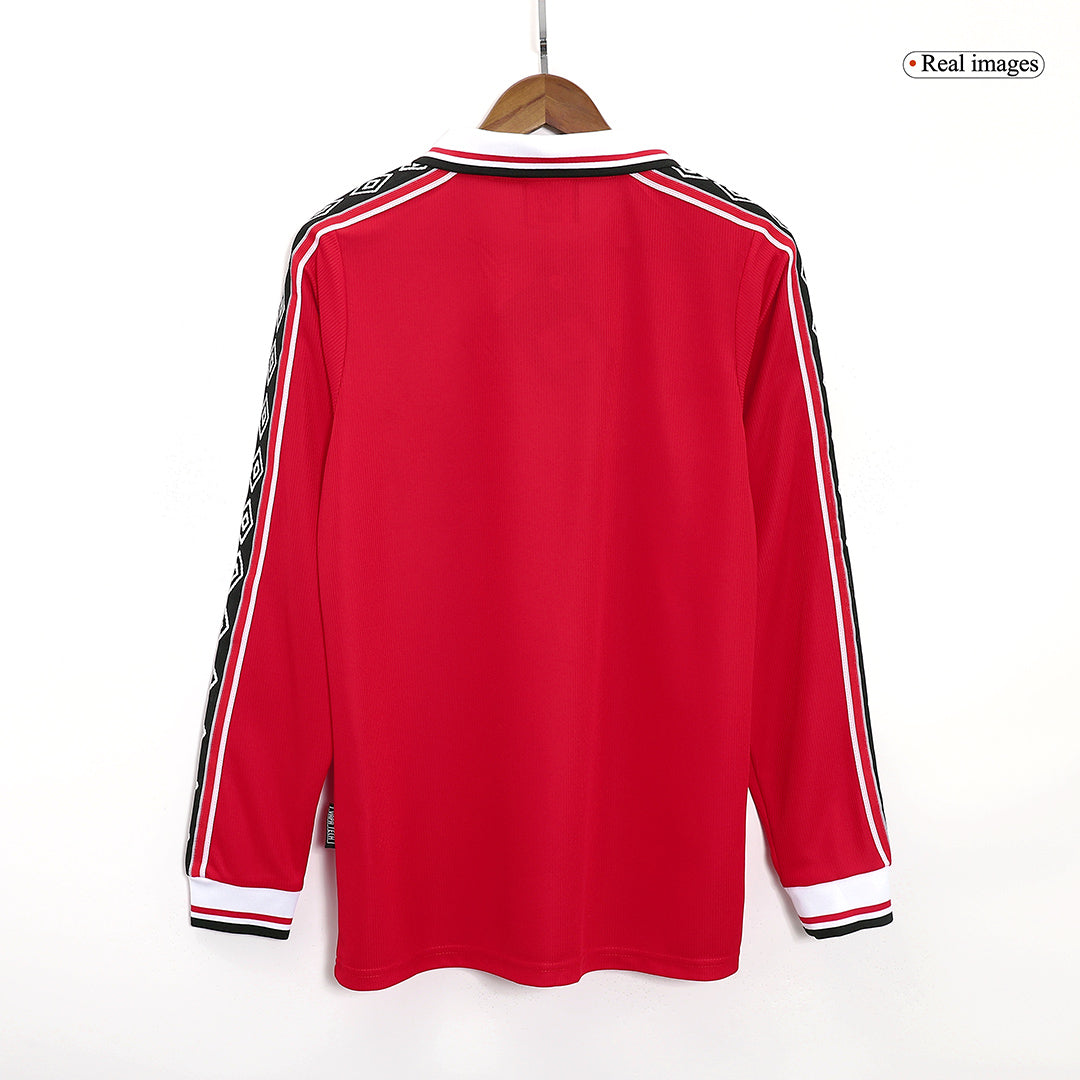 Manchester United 1998/99 Hjemmedrakt Langermet Retro Fotballdrakt