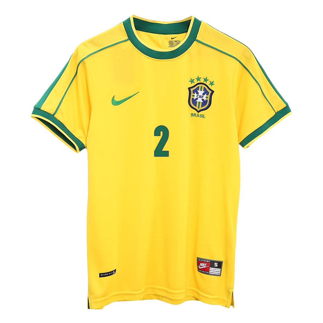 CAFU #2 レトロ 1998 ブラジル代表 ホーム ユニフォーム - ワールドカップ