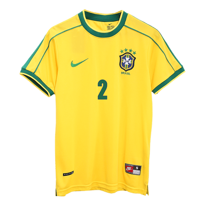 CAFU #2 レトロ 1998 ブラジル代表 ホーム ユニフォーム - ワールドカップ