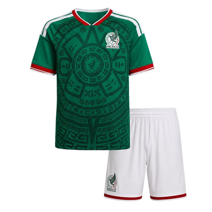 El Tri Heim-Fußballtrikot-Set für Kinder (Trikot+Shorts) 2026 Ohne Logo