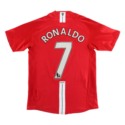 Ρετρό ποδοσφαιρική φανέλα Manchester United 2007/08 εντός έδρας RONALDO #7