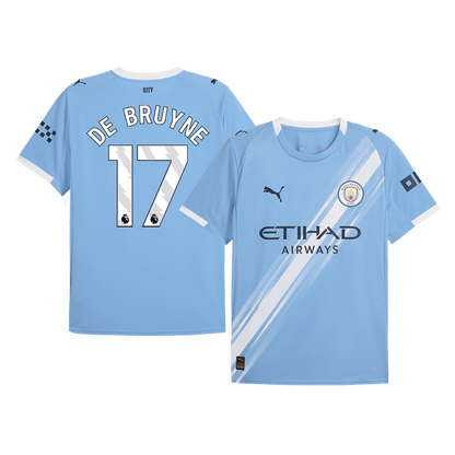 Φανέλα ποδοσφαίρου Manchester City εντός έδρας 2025/26, DE BRUYNE #17, Μπλε