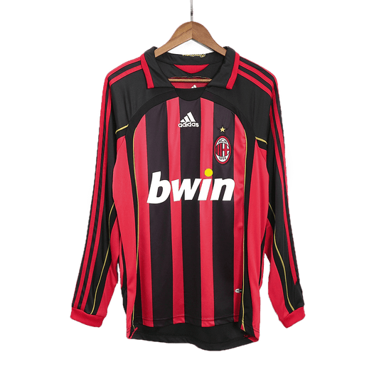 AC Milan 2006/07 Home Retro Long Sleeve Soccer Jersey