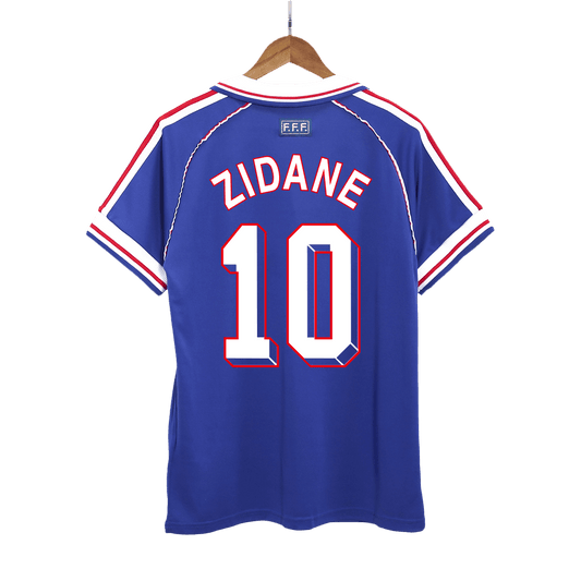 ZIDANE #10 France 1998 Home Retro Soccer Jersey