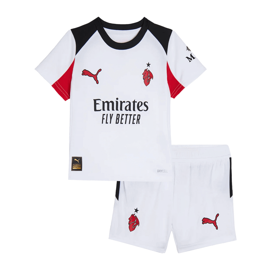 Equipación visitante infantil del AC Milan 2025/26 - Camiseta + pantalón corto