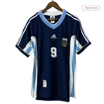 BATISTUTA #9 Argentinien 1998 Auswärts Retro-Fußballtrikot