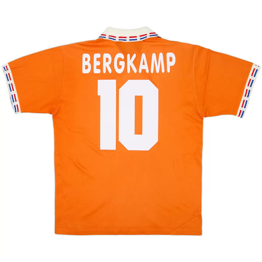 BERGKAMP #10 Netherlands Euro 1996 Home Retro Soccer Jersey