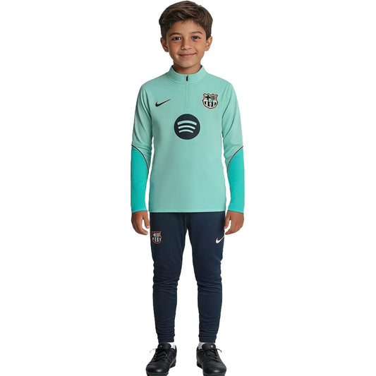 Kid's Barcelona 1/4 Zip Tracksuit 2026/27 Green