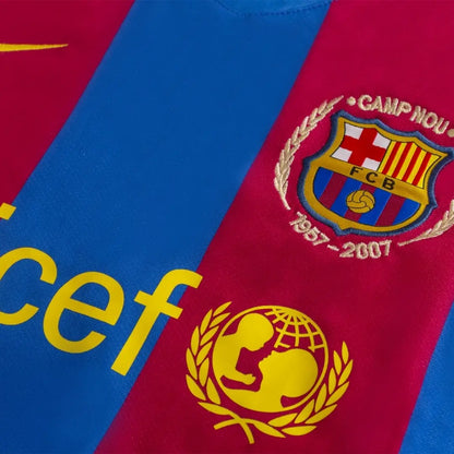 Maillot de Foot Rétro Domicile Zambrotta #11 Barcelone 2007/08