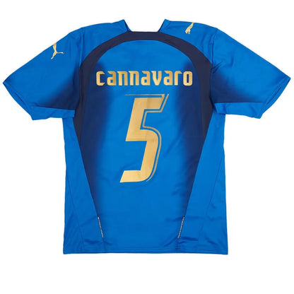 Ρετρό ποδοσφαιρική φανέλα Ιταλίας 2006, CANNAVARO #5, εντός έδρας