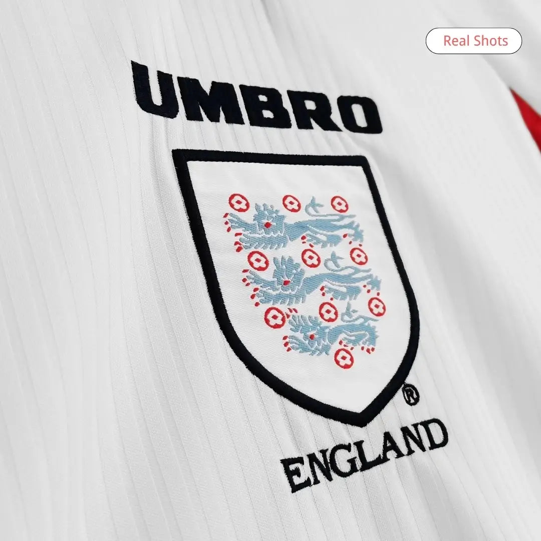 England 1998 Home Long Sleeve Retro Soccer Jersey