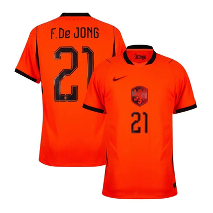 F.De JONG #21 Nederland Hjemmedrakt Spillerversjon 2026 Verdensmesterskapet