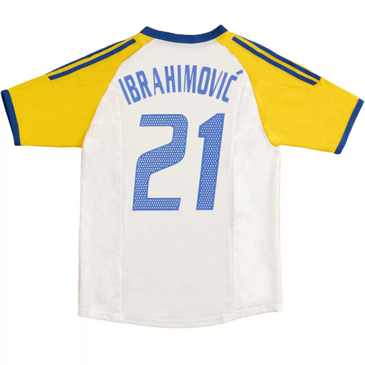 Camiseta de fútbol retro de visitante IBRAHIMOVIĆ #21 Blagult, Copa Mundial 2002