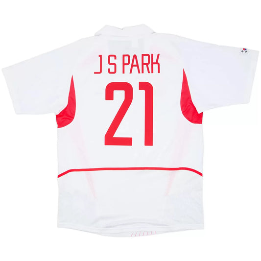 J S Park #21 Südkorea Auswärtstrikot Weltmeisterschaft 2002 Retro Fußballtrikot