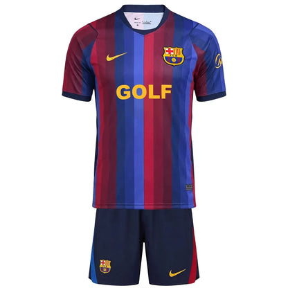 Kid's Barcelona x Golf Wang Home Soccer Kit 2026/27 - Jersey+Shorts