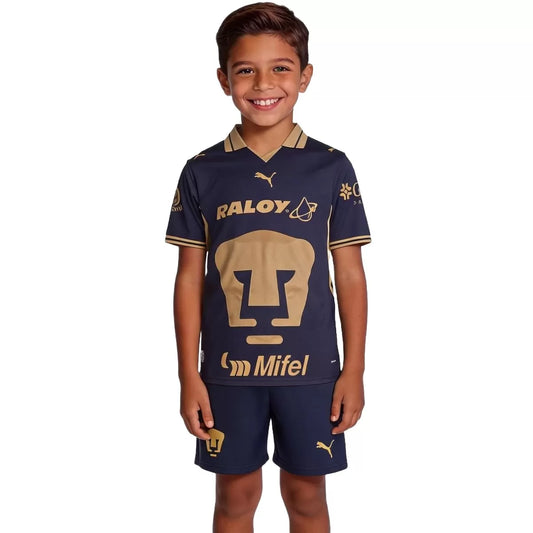 Kid's Pumas UNAM Home Kit - Jersey+Shorts 2026/27