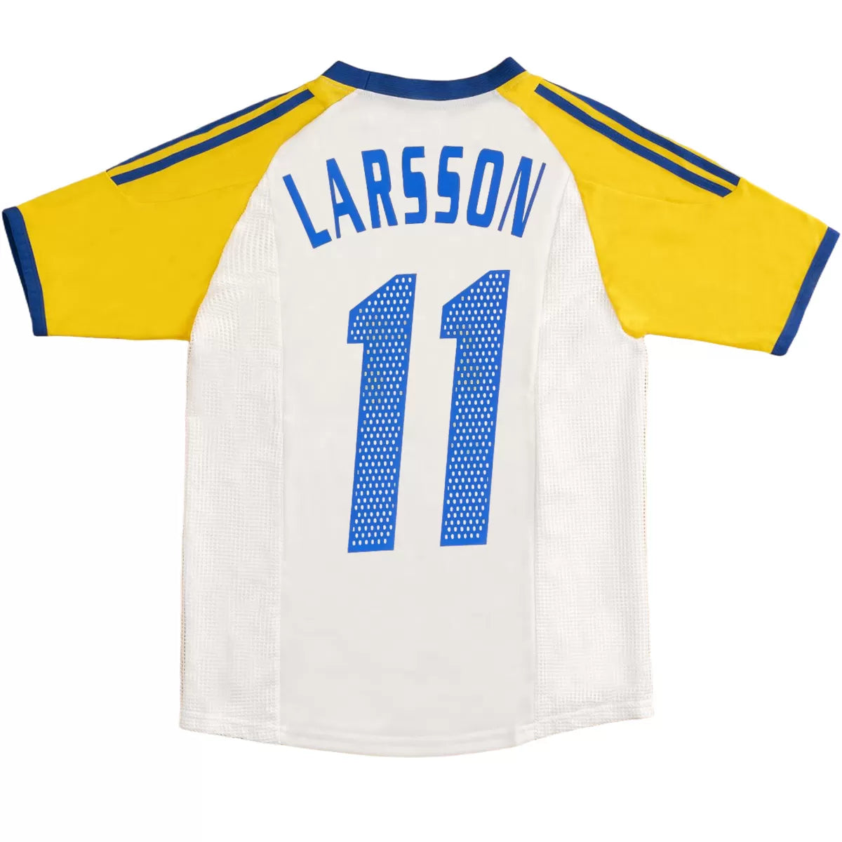 Camiseta de fútbol retro de LARSSON #11, segunda equipación de Blågult, Copa Mundial 2002