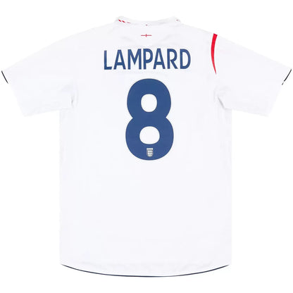 Maillot de football rétro domicile Angleterre 2006 Lampard #8