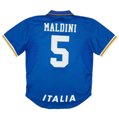Maldini #5 Italien 1996 Heim-Retro-Fußballtrikot