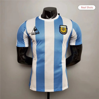 Maillot de football rétro domicile de Maradona n° 10 Argentine 1986 - Version joueur
