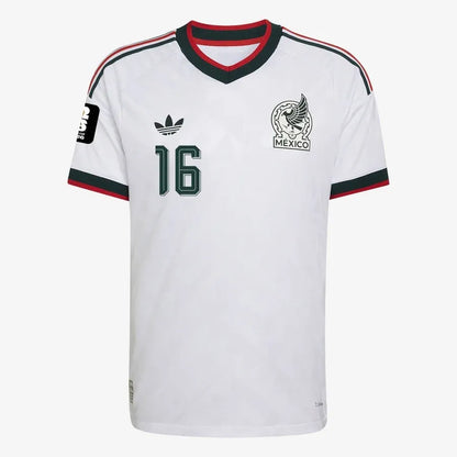 J.キニョネス #16 メキシコ代表 アウェイ 選手用 2026 ワールドカップ サッカーユニフォーム