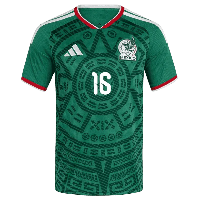 J.Quiñones #16 Mexico thuisshirt voetbalshirt WK 2026