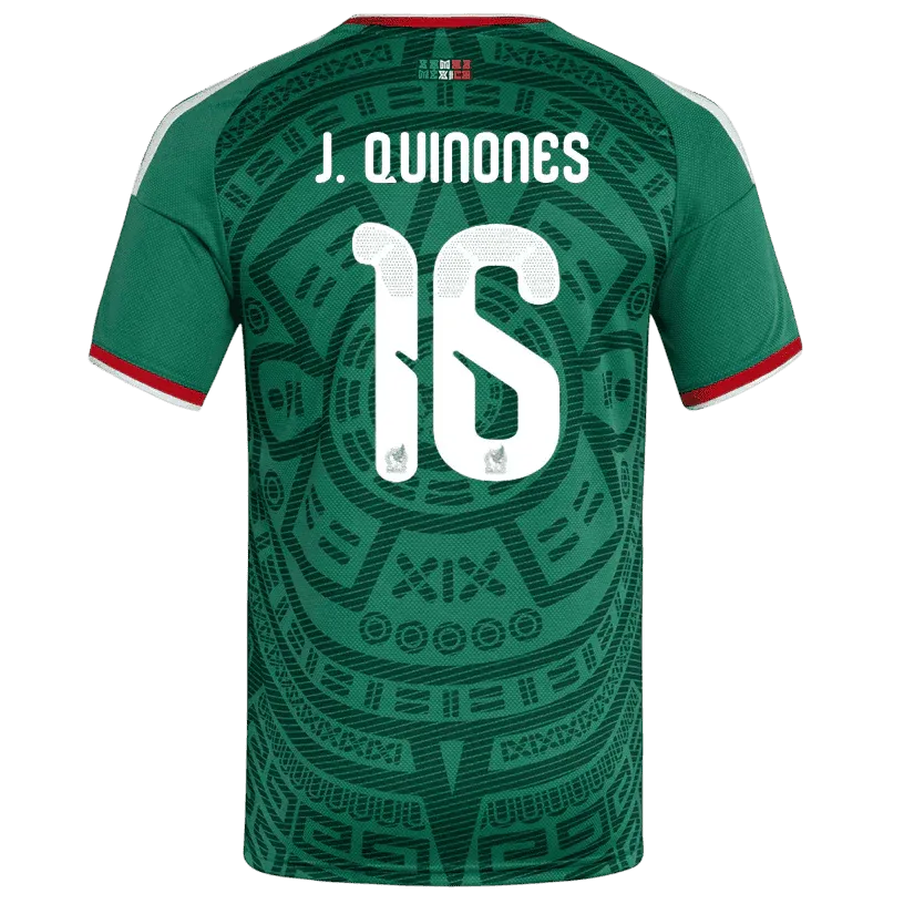 J.Quiñones #16 Mexico thuisshirt voetbalshirt WK 2026