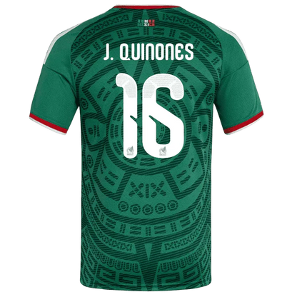 J.Quiñones #16 Mexico thuisshirt voetbalshirt WK 2026
