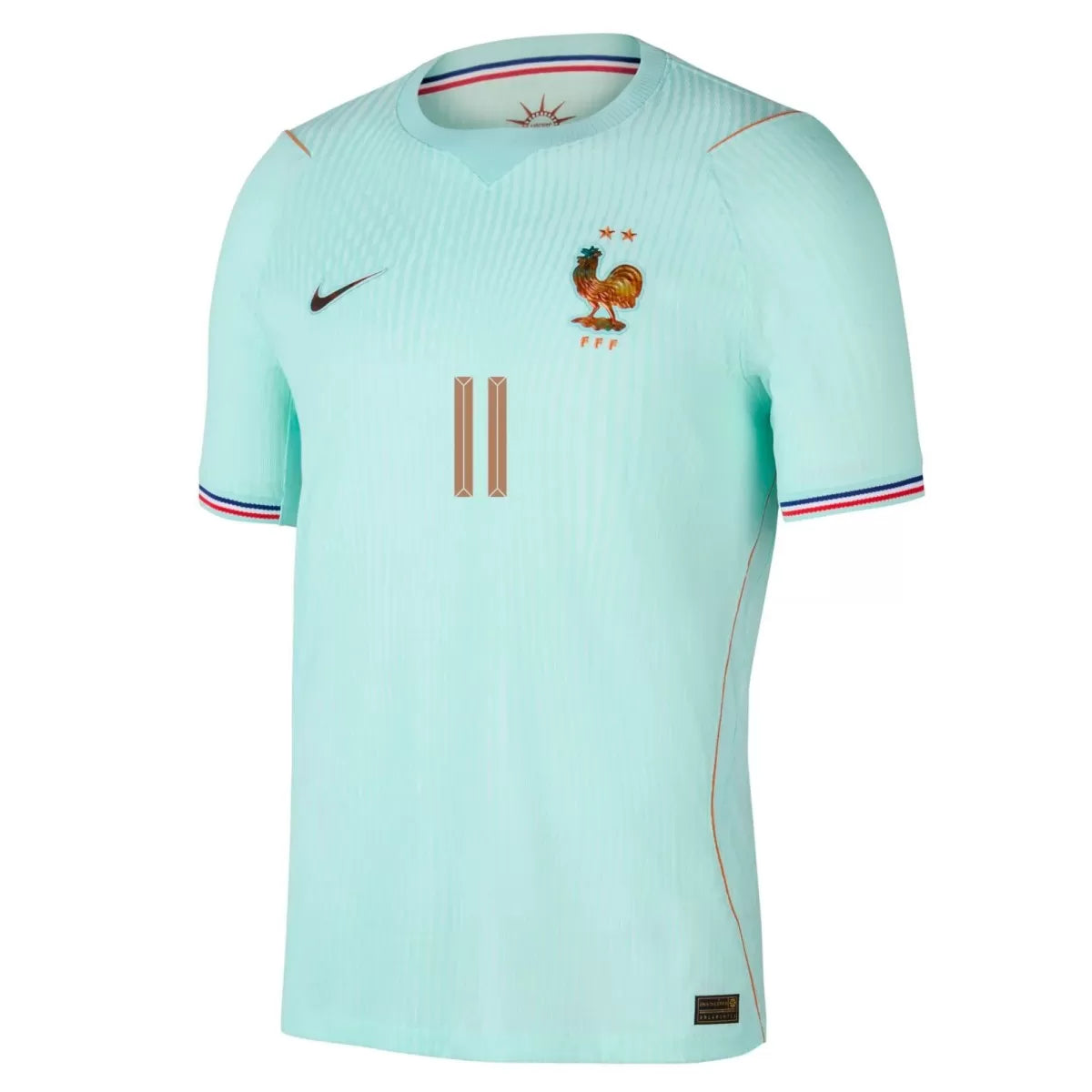 Camiseta de fútbol de la selección francesa OLISE #11 versión jugador visitante Copa del Mundo 2026