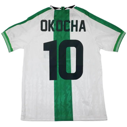 Okocha #10 Camiseta de fútbol retro de Nigeria visitante 1996