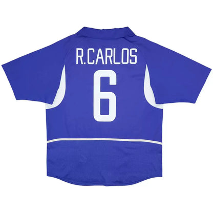 Maillot de football R.Carlos #6 Brésil 2002 extérieur rétro