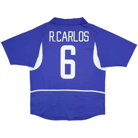 R・カルロス #6 ブラジル代表 2002 アウェイ レトロサッカーユニフォーム