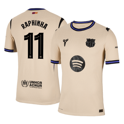 RAPHINHA #11 Barcelona Away Player Version Soccer Jersey 2025/26 - UCL