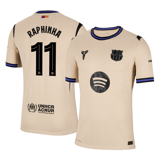 RAPHINHA #11 Barcelona Away Player Version Soccer Jersey 2025/26 - UCL