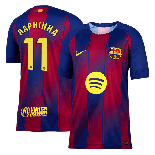 RAPHINHA #11 Barcelona Home Soccer Jersey 2025/26