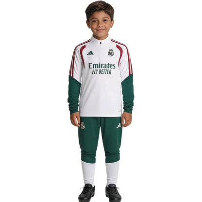 Παιδική φόρμα προπόνησης Real Madrid 1/4 Zip 2026/27 Λευκή