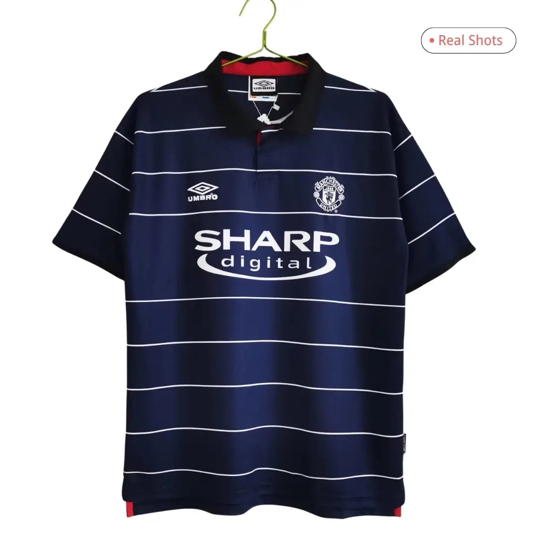 Camiseta de fútbol retro de visitante del Manchester United 1999/00 de Scholes #18