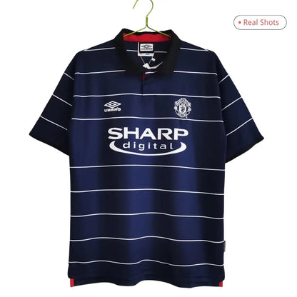Camiseta de fútbol retro de visitante del Manchester United 1999/00 de Scholes #18