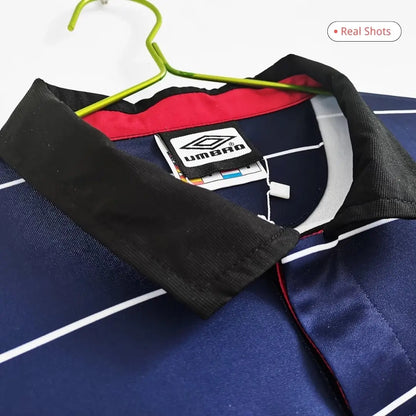 Camiseta de fútbol retro de visitante del Manchester United 1999/00 de Scholes #18