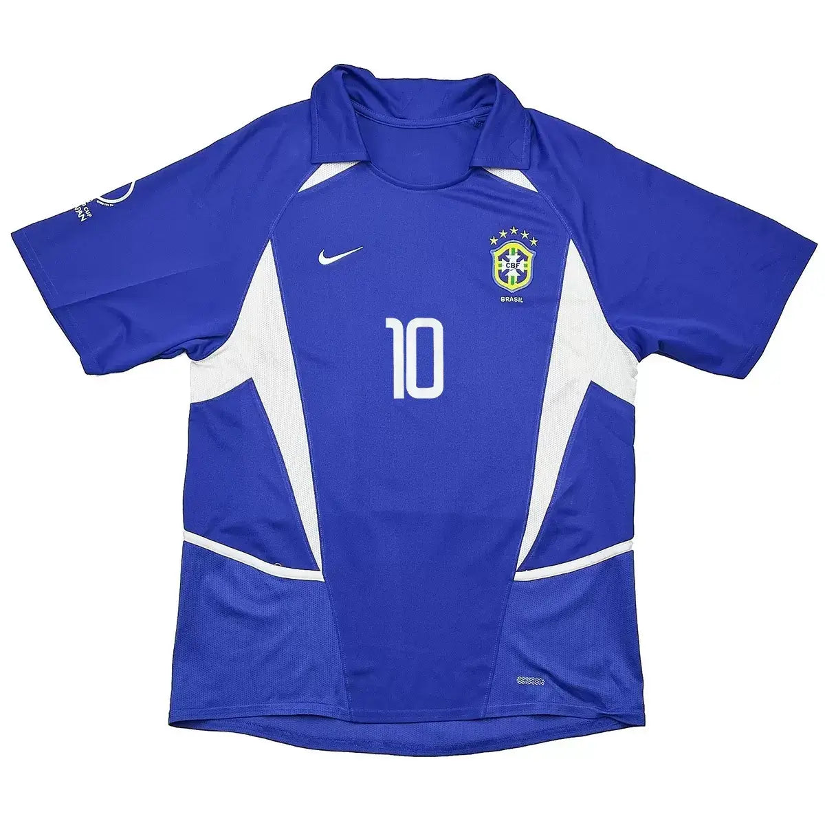 Maillot de football rétro Rivaldo #10 Brésil 2002 extérieur